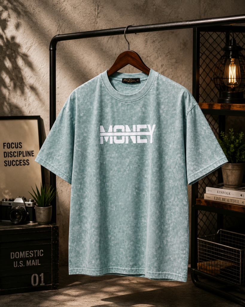 MONEY Essential Acid-Wash Signature Tee