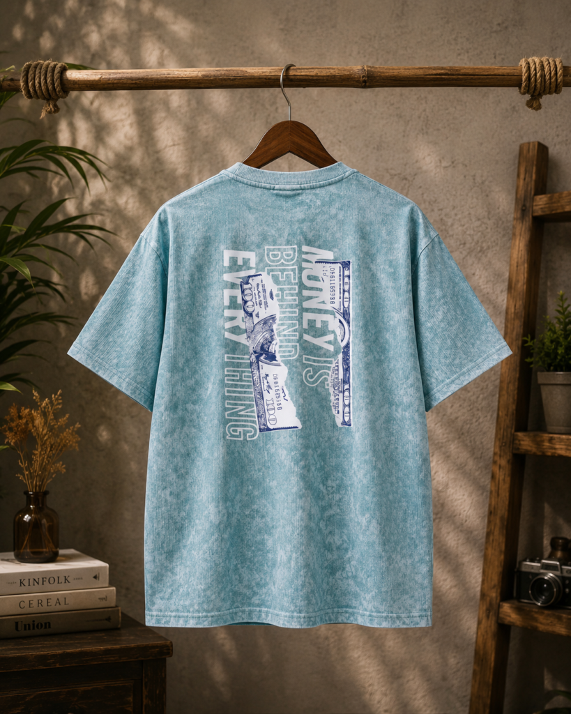 MONEY Essential Acid-Wash Signature Tee